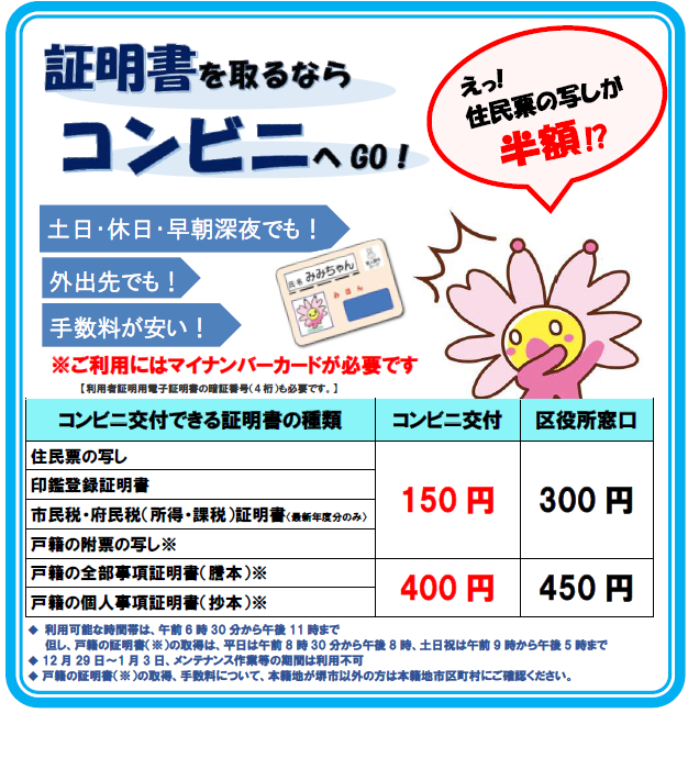 証明書を取るならコンビニへGO!