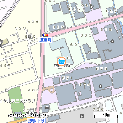 西文化会館付近地図