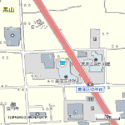 美原文化会館付近地図